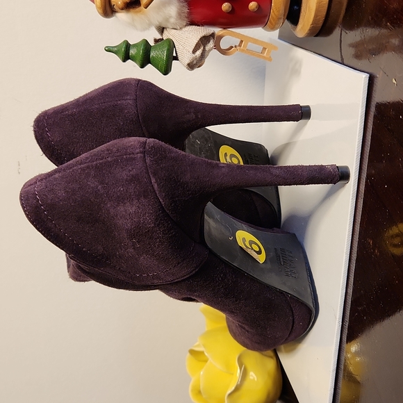 Stuart Weitzman purple suede high heel booties - Picture 5 of 10